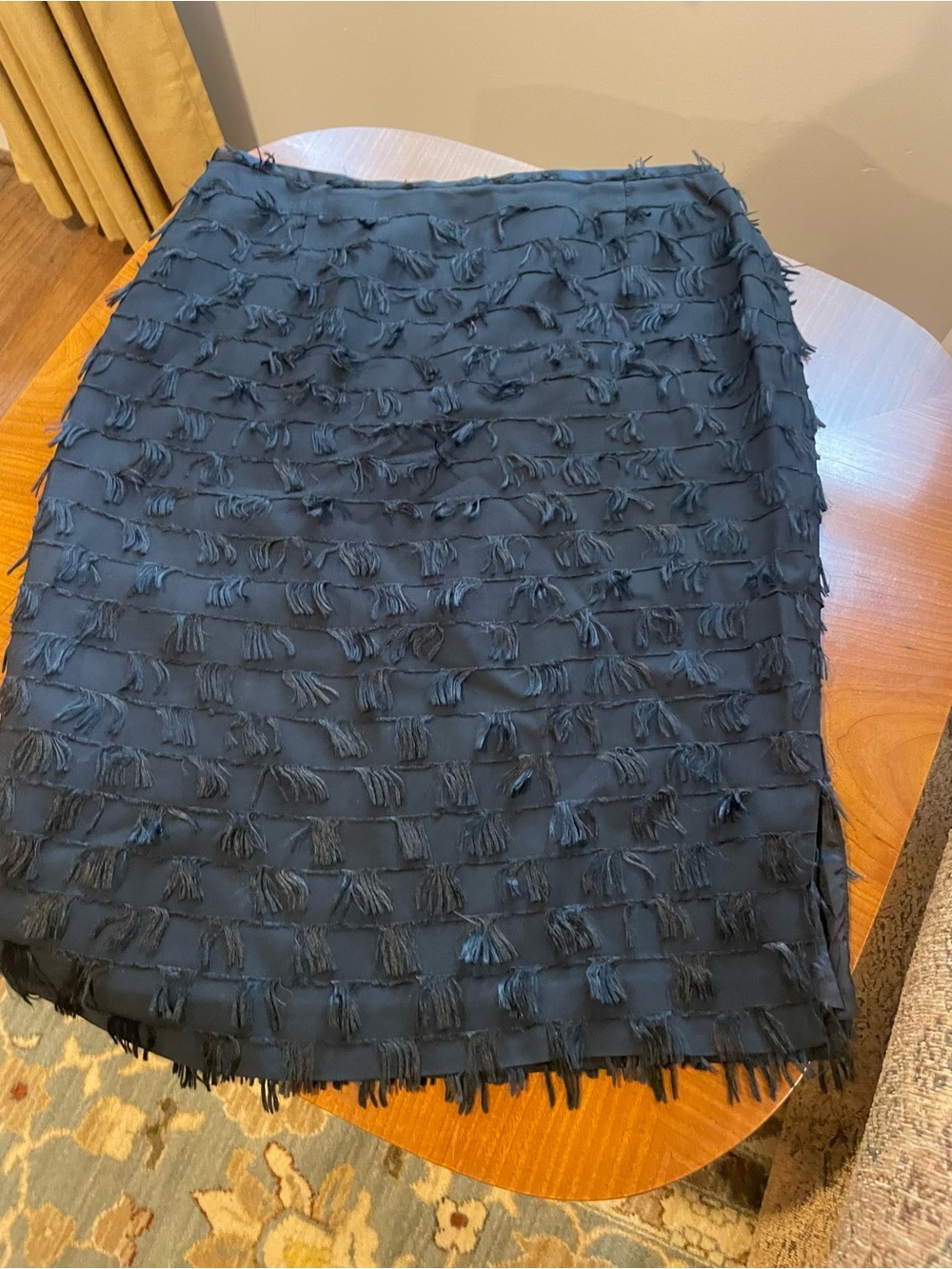 Awesome Equipment Black Fringe-Detail Pencil Skirt